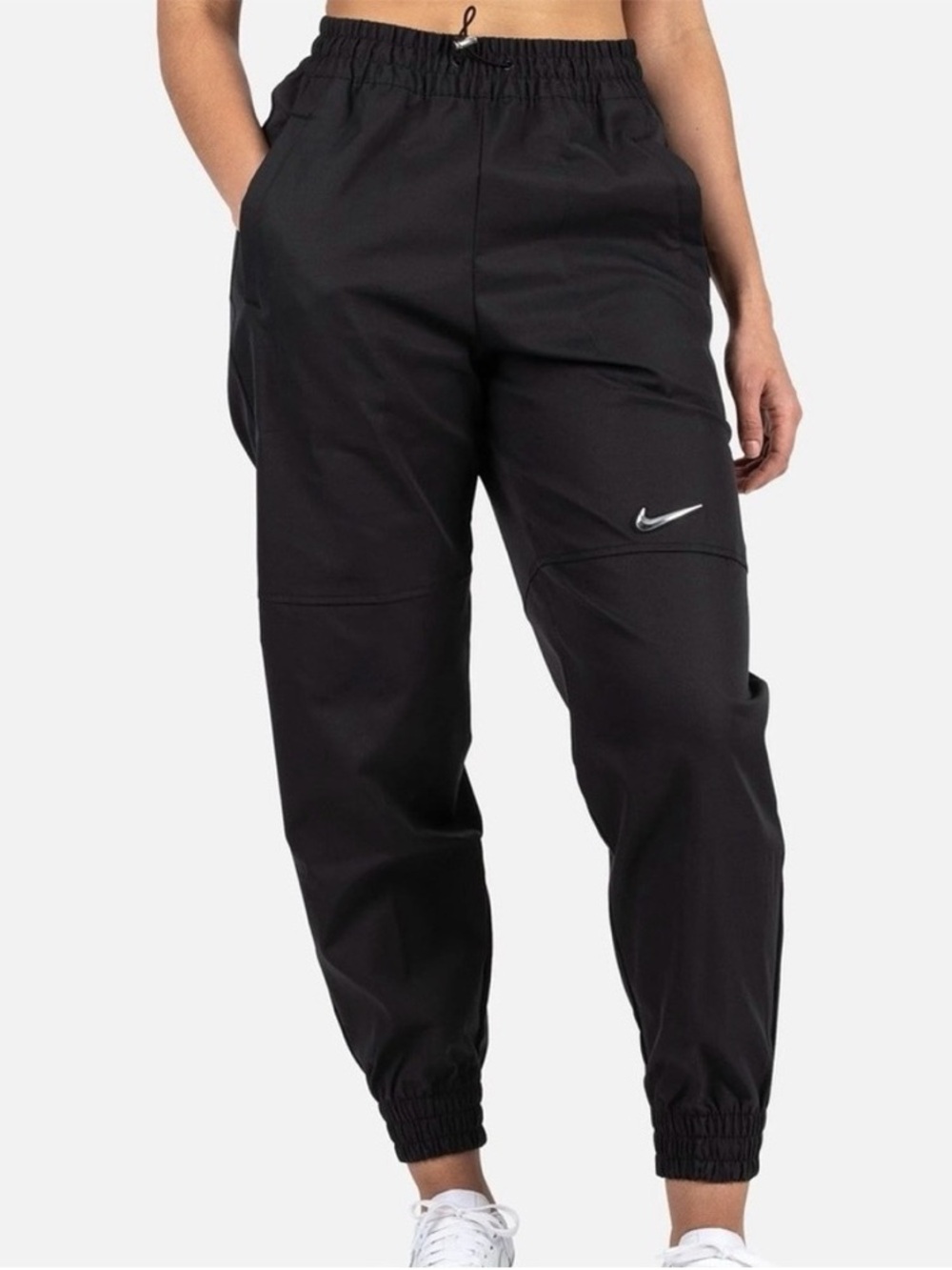 Nike Black Women's Track Jogger Pants with Swoosh